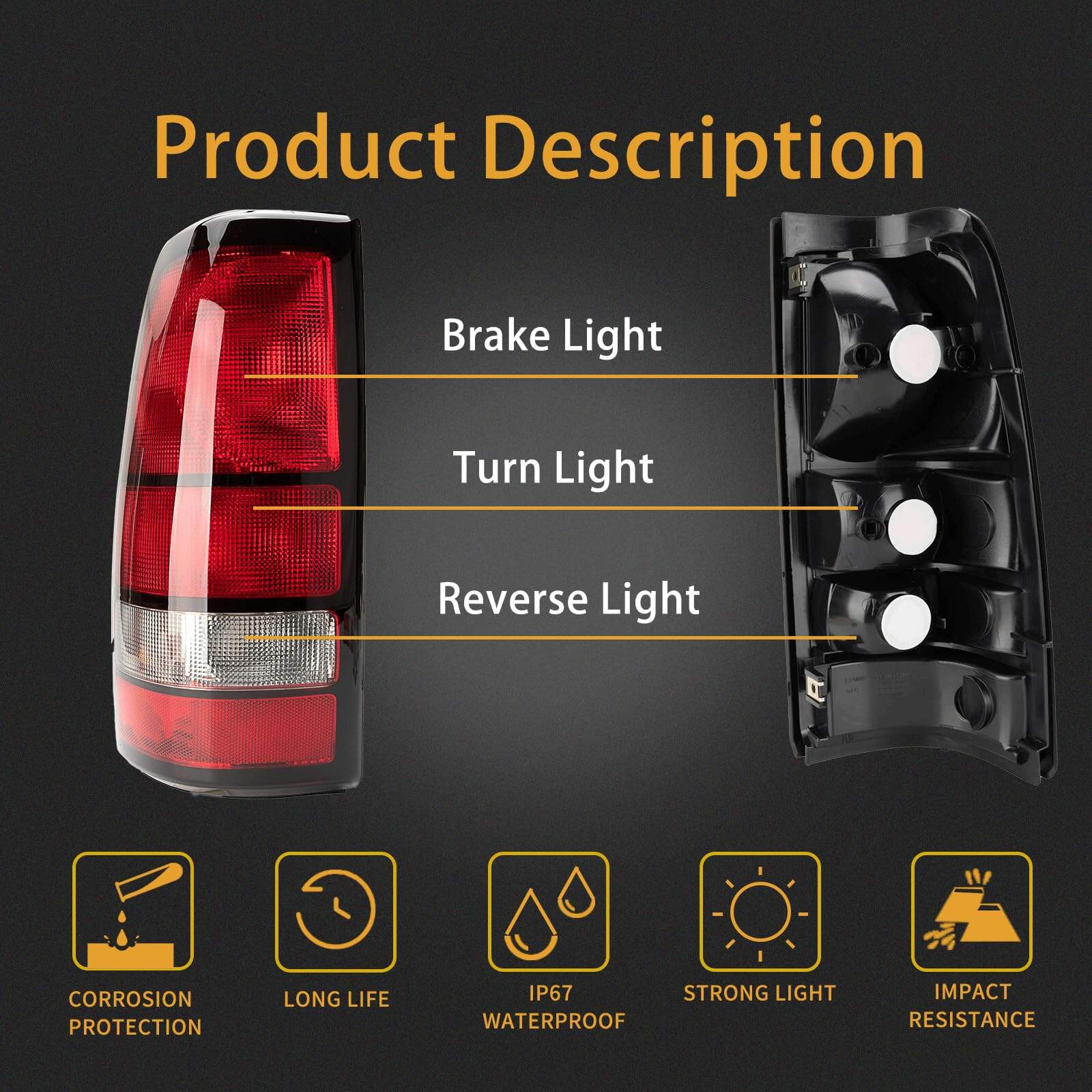 Carcasa de Luz Trasera MiKaFex -rde Negro - Imagen 3