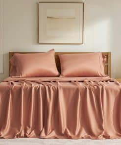 Juego de sábanas de Tencel tamaño Queen 4 piezas -Terracotta