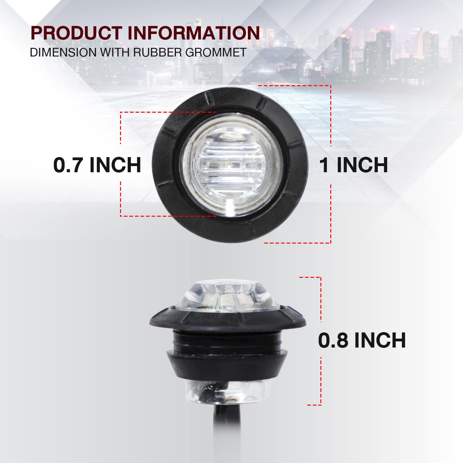 100 Pcs 3/4 Pulgadas Lente Clara Luz Roja 3 LED Marcadores - Imagen 5