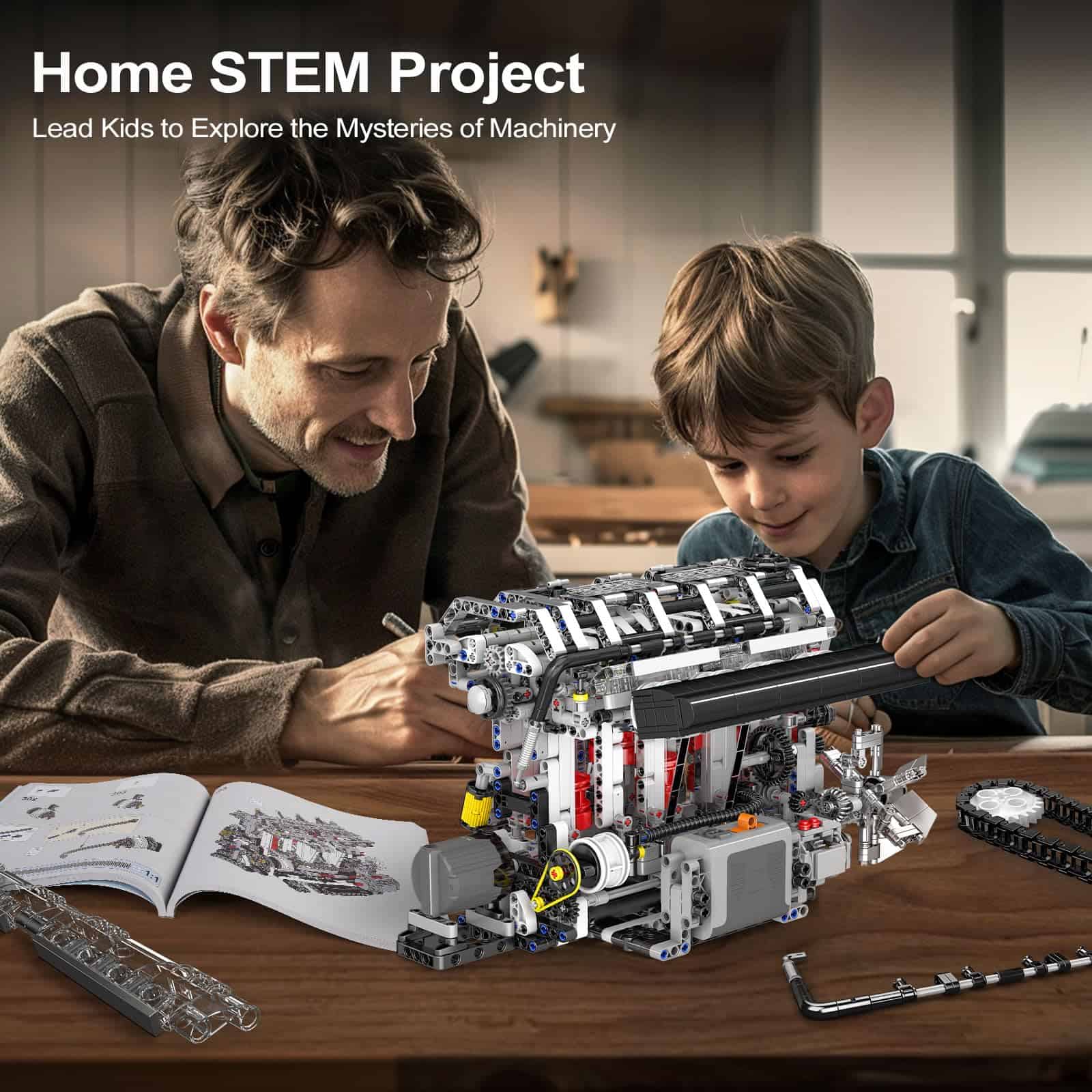 Kit de bloques de construcción de motor de gasolina Mould - Imagen 4