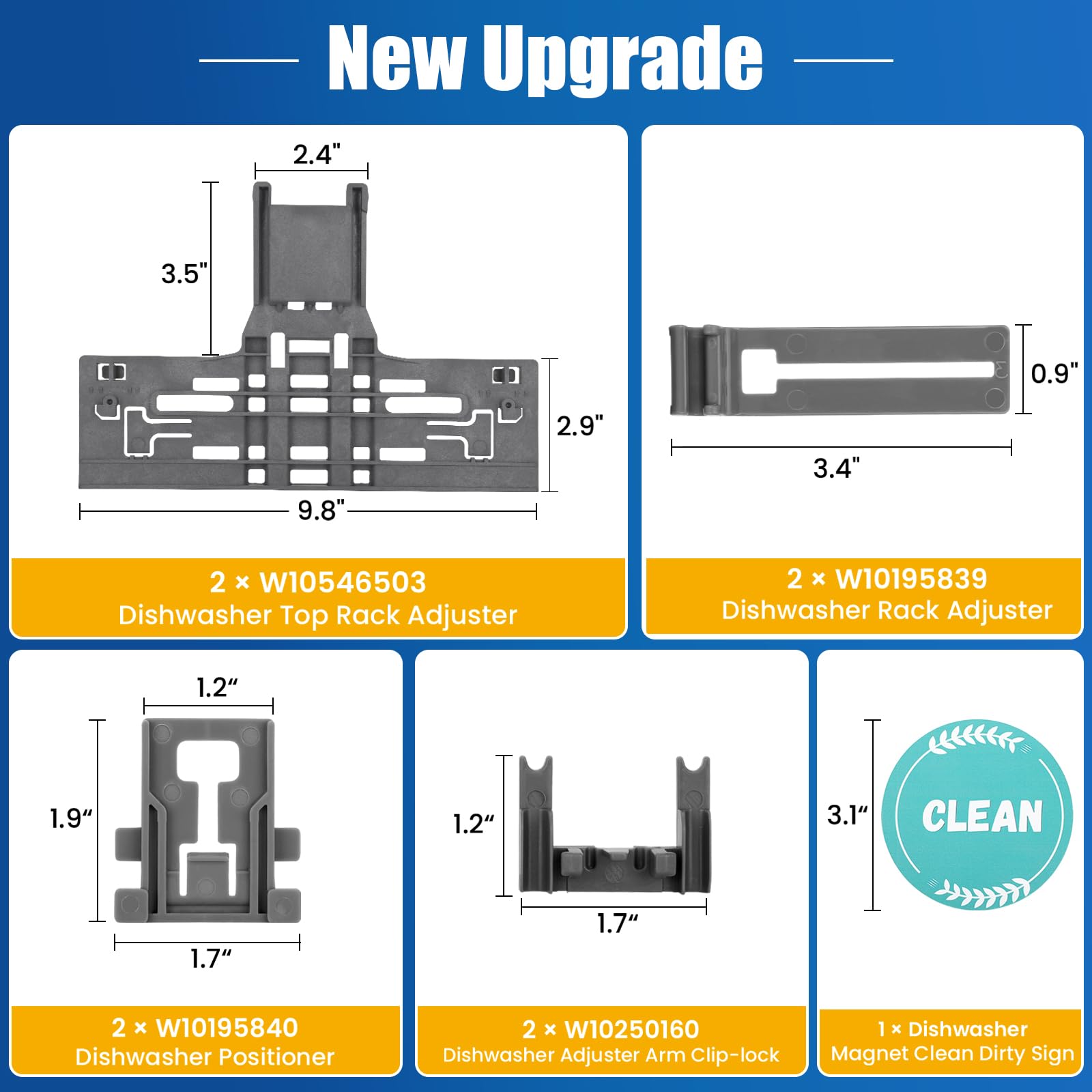 Upgraded WPW10546503 W10546503 Piezas de Ajuste del Soporte - Imagen 3