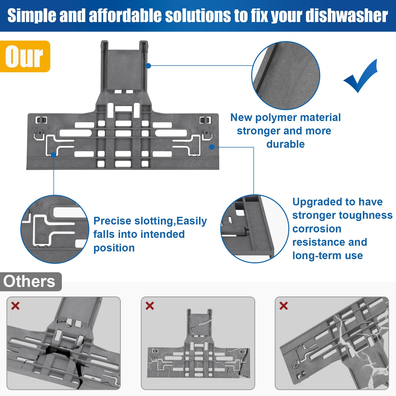 Upgraded WPW10546503 W10546503 Piezas de Ajuste del Soporte - Imagen 4
