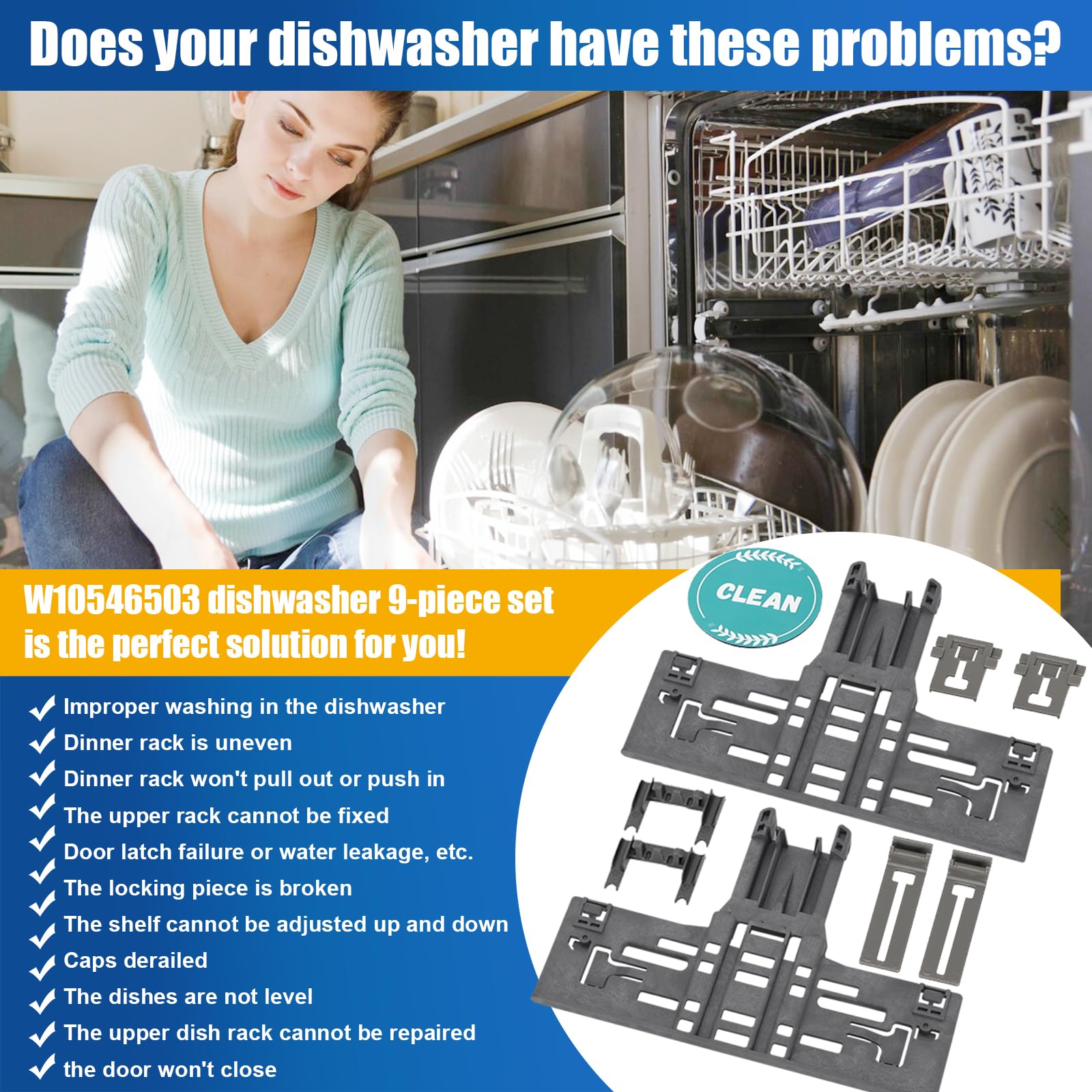 Upgraded WPW10546503 W10546503 Piezas de Ajuste del Soporte - Imagen 5