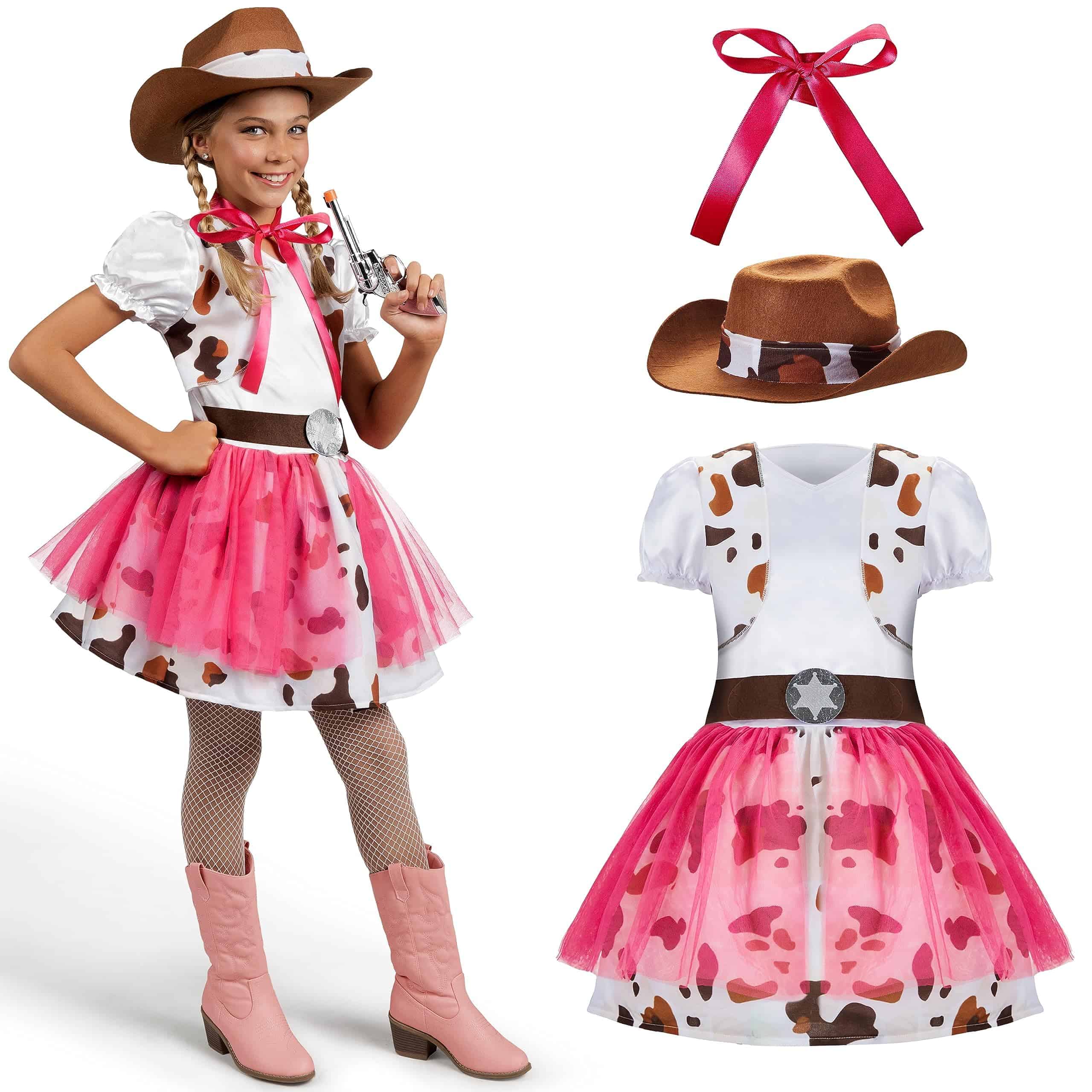 Disfraz de Vaquera de Halloween para Niñas, Vestido Vaquera