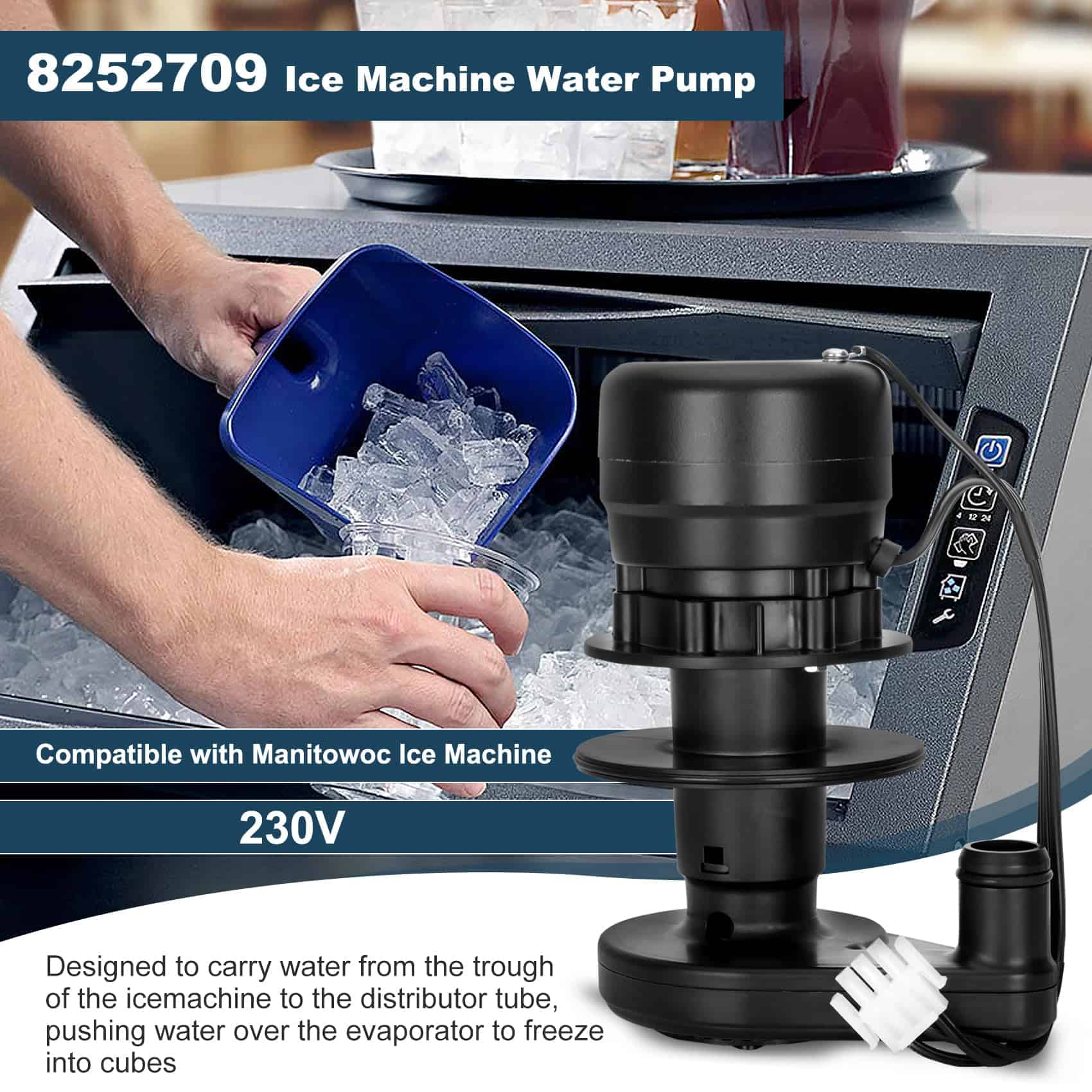Bomba de agua para máquina de hielo 8252709 230 voltios, - Imagen 4