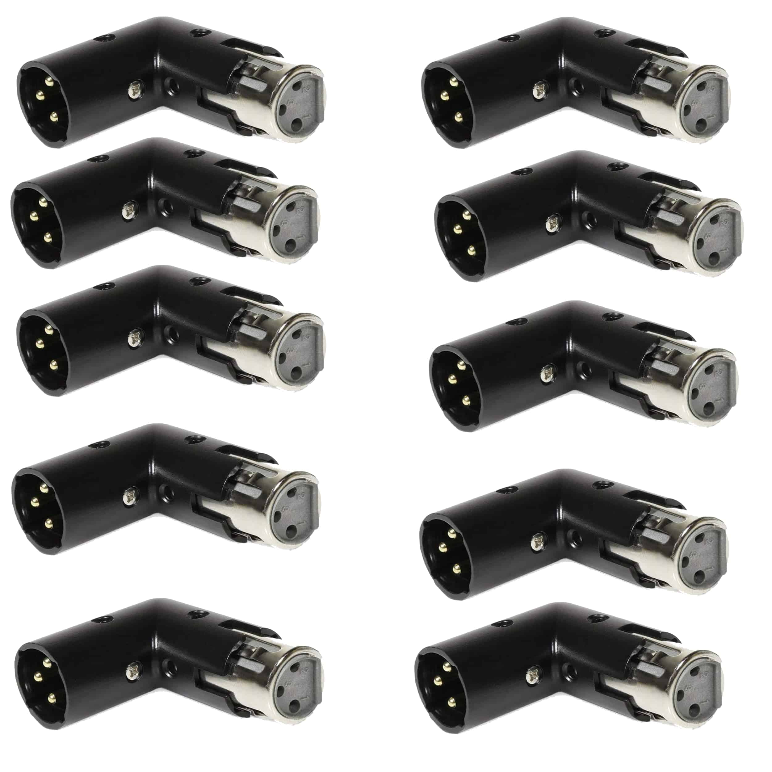 Adaptador de Ángulo XLR de 10 Piezas Milestock 3-PIN