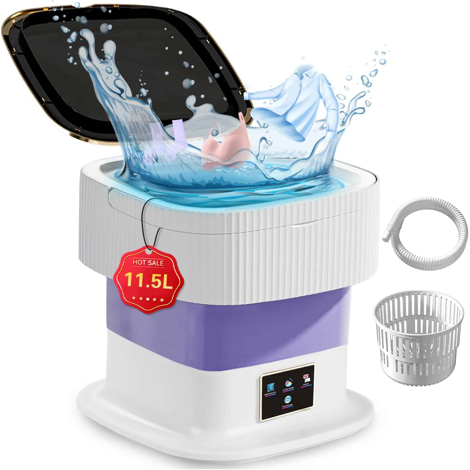 Mini Lavadora, Lavadora y Secadora Portátil de 11.5L,