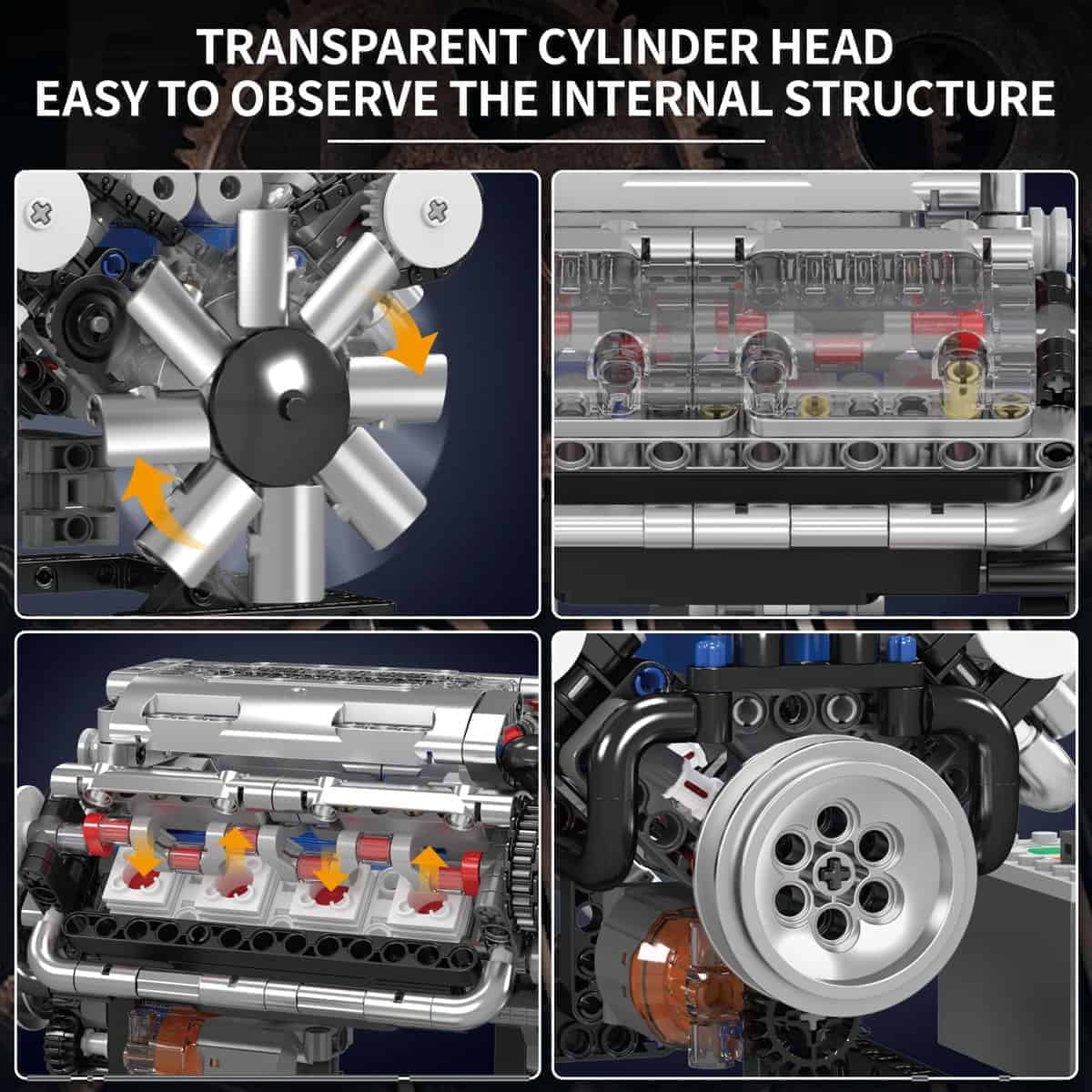 Mould King Juego de Bloques de Construcción de Motor V8, - Imagen 5