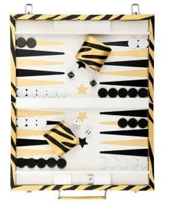 Juego de Backgammon de Cuero Vegano con Estampado