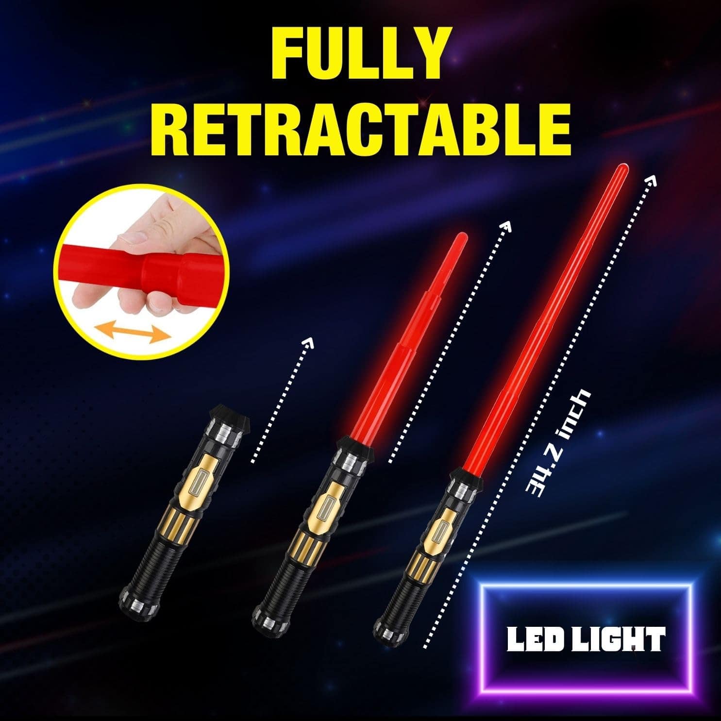 Set de 12 sables de luz LED Liberty Imports - Espadas - Imagen 5