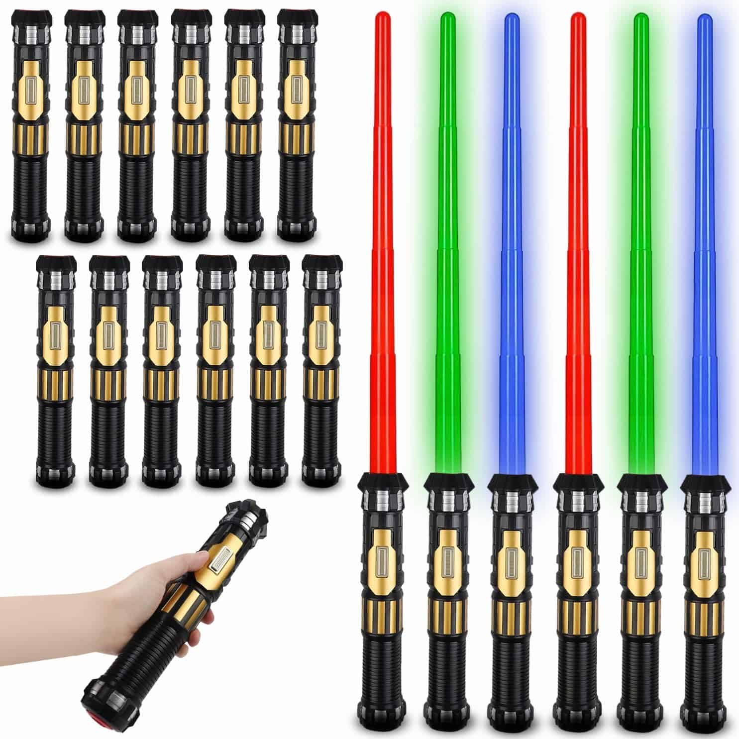 Set de 12 sables de luz LED Liberty Imports - Espadas