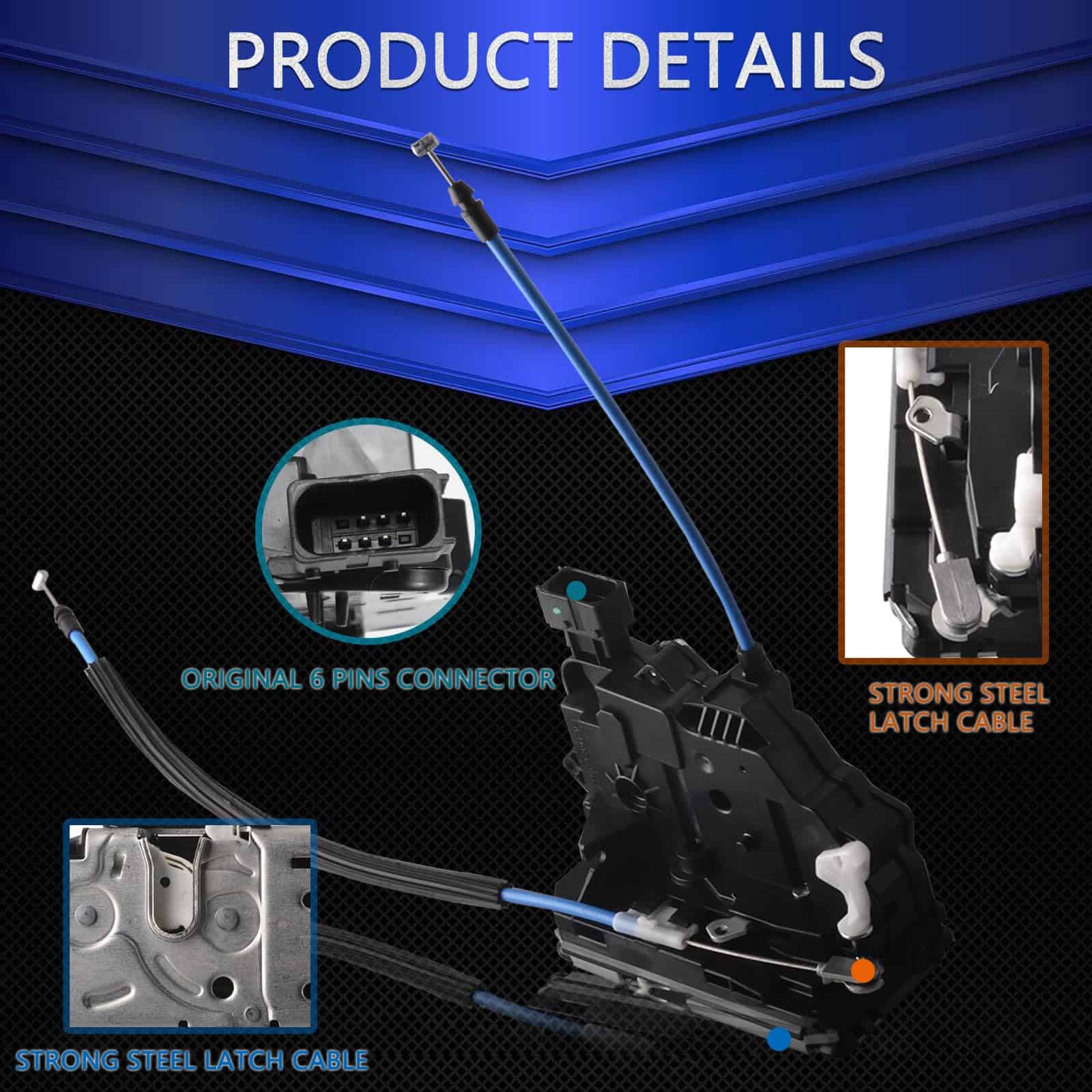 Actuador de bloqueo de pestillo de puerta trasera de carga - Imagen 4