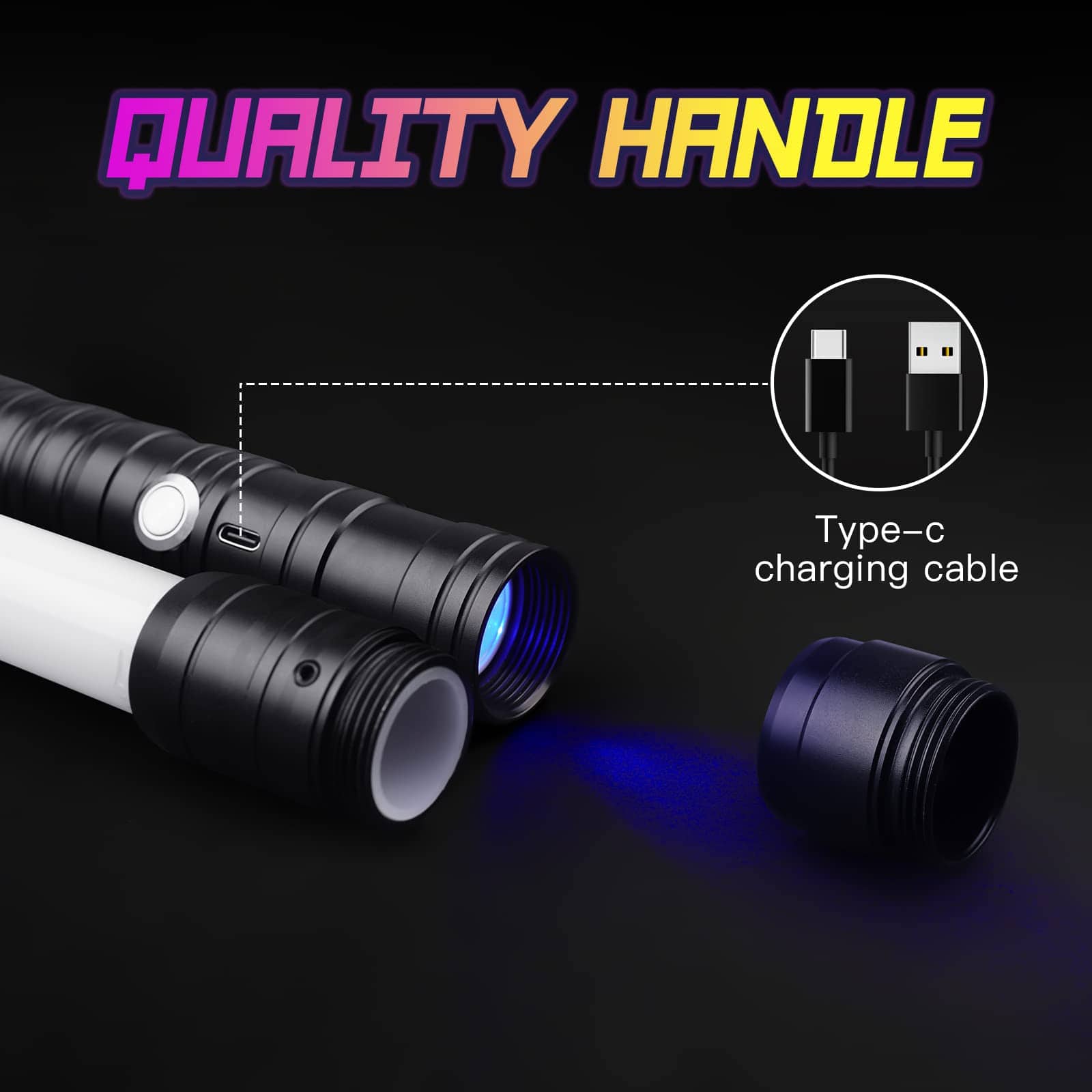 KUTUKU 2 Paquete Sable de Luz Empuñadura de Metal Cambio de - Imagen 4