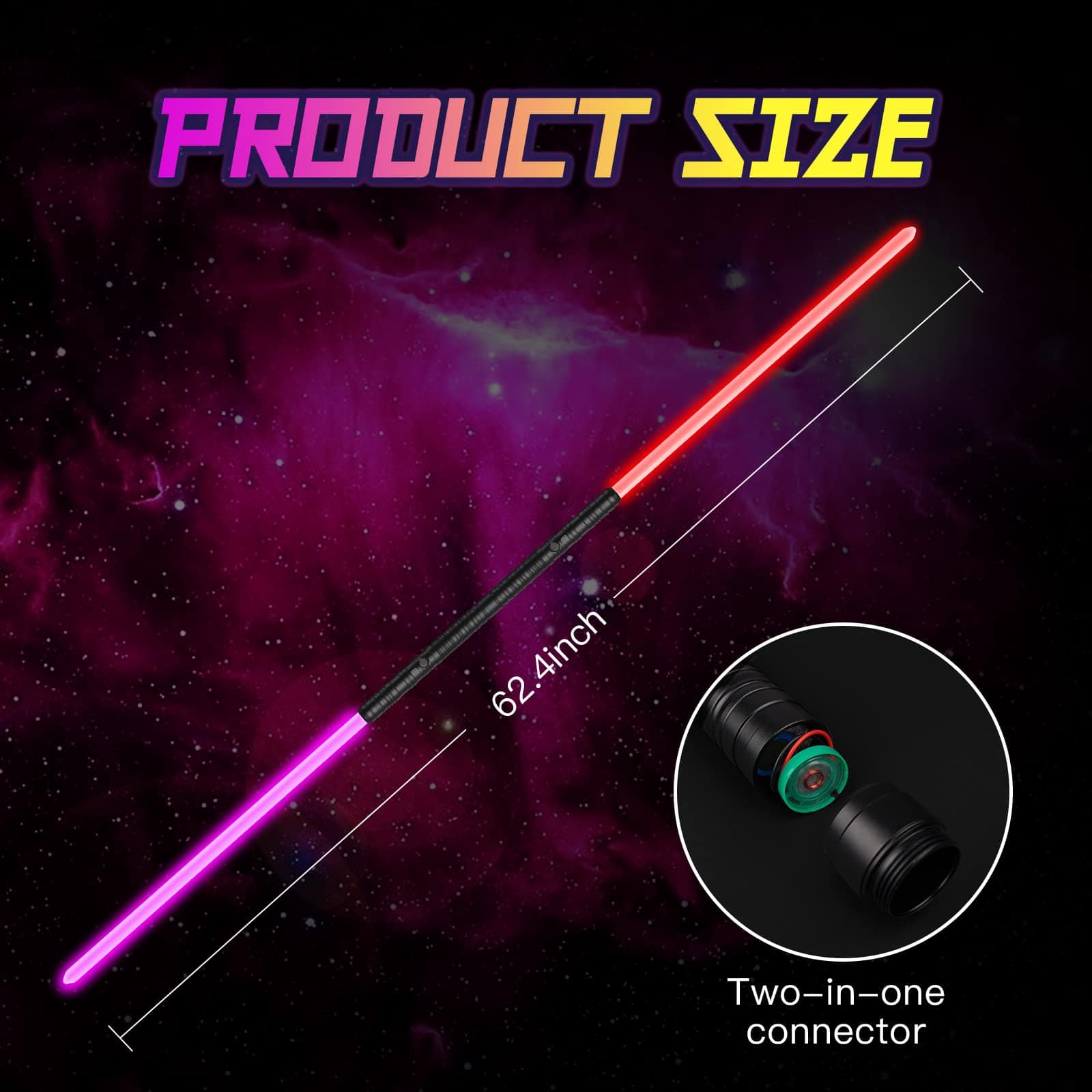 KUTUKU 2 Paquete Sable de Luz Empuñadura de Metal Cambio de - Imagen 3