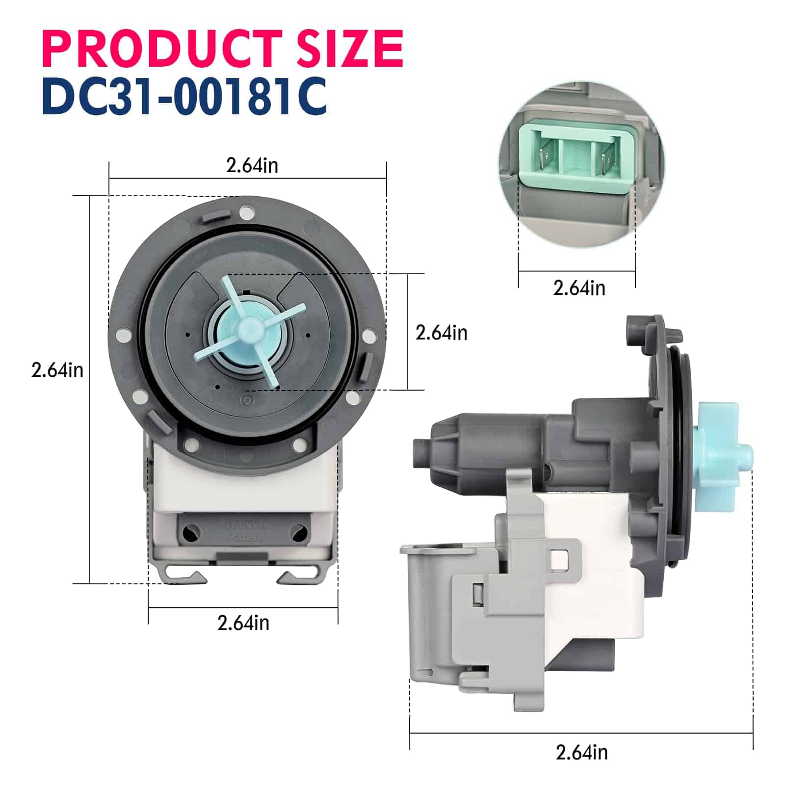Motor de bomba de lavadora DC31-00181C (Pieza OEM) - Imagen 5