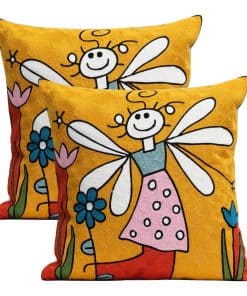 Paquete de 2 Fundas de Almohada Cuadradas -Abeja de Dibujos