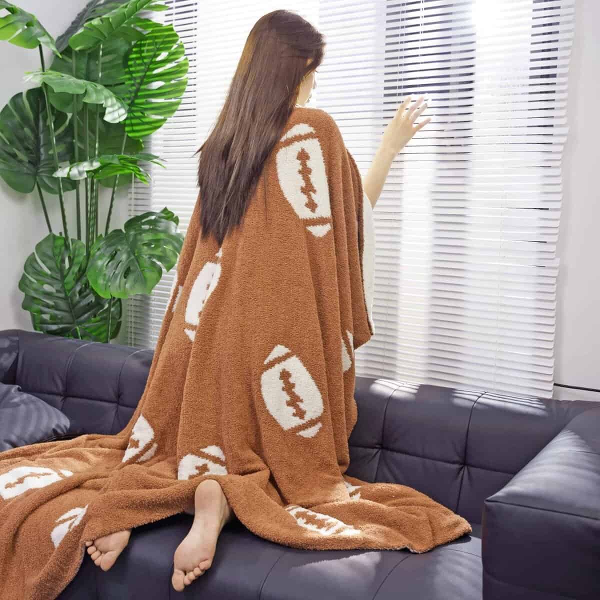 Manta Suave con Estampado de Pelotas de Fútbol, Manta - Imagen 3