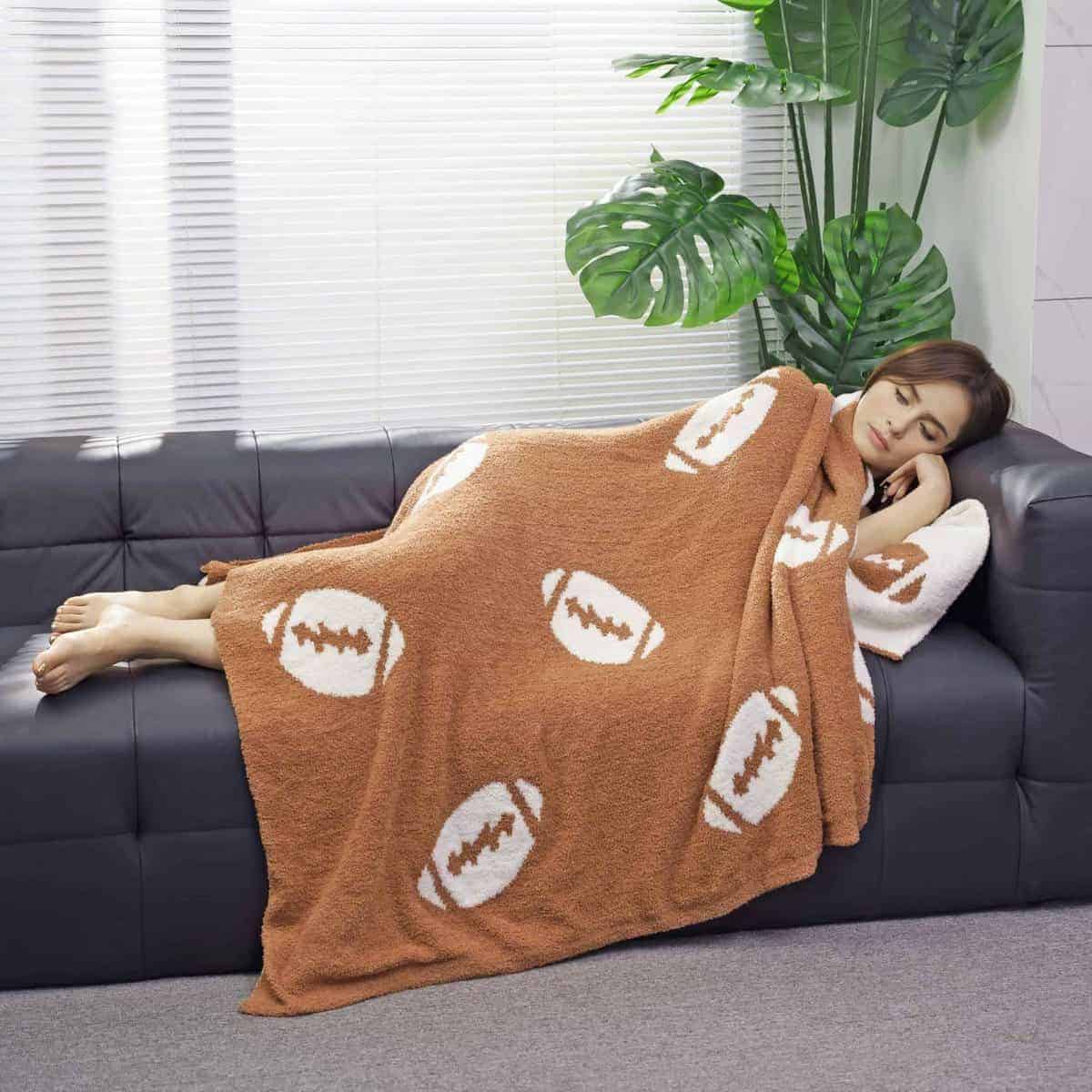 Manta Suave con Estampado de Pelotas de Fútbol, Manta - Imagen 4