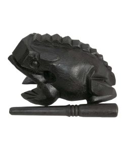 Instrumento de Rana de Madera Guiros Percusión (Negro, 4