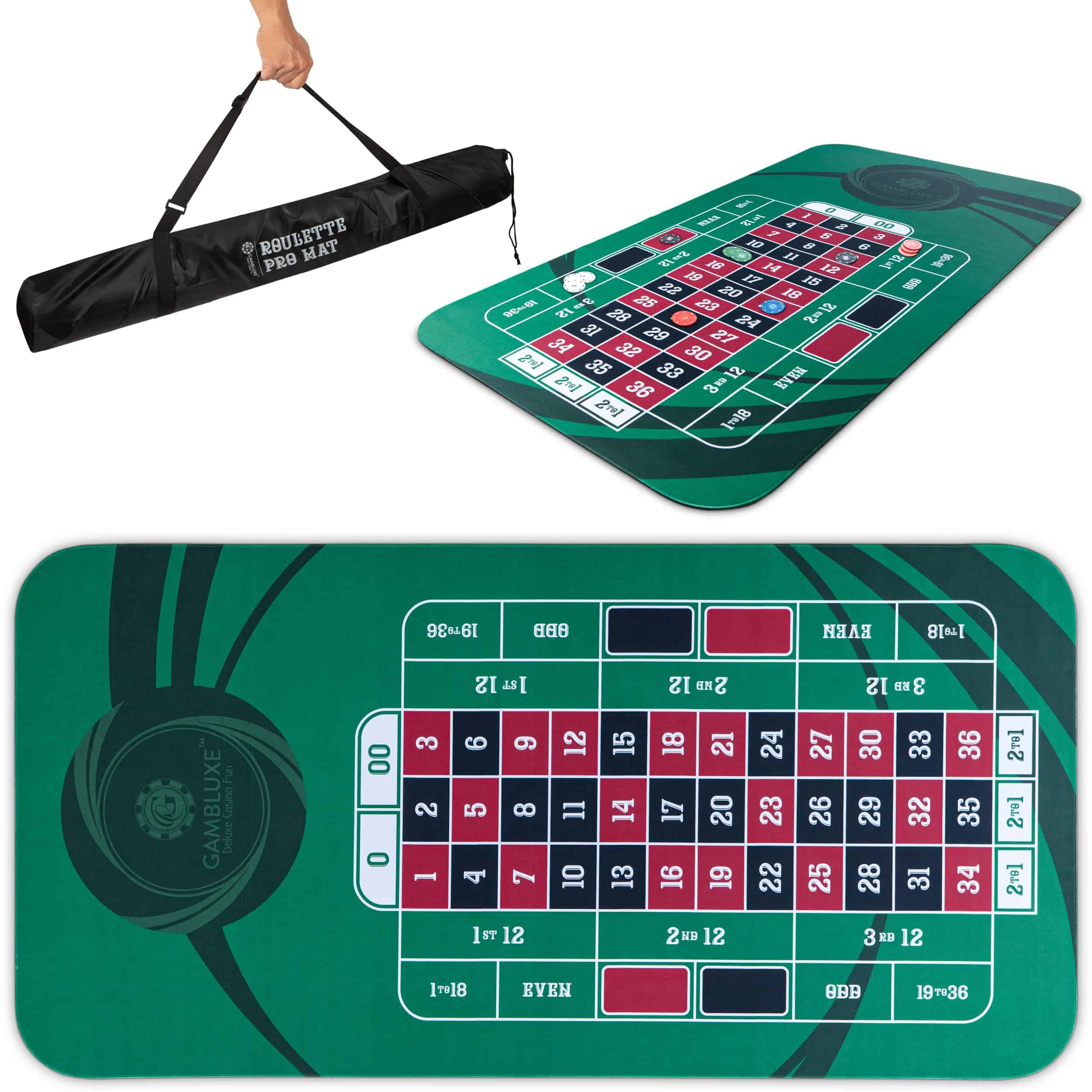 Tapete de Ruleta GAMBLUXE 70" x 35" - Tapete de Ruleta