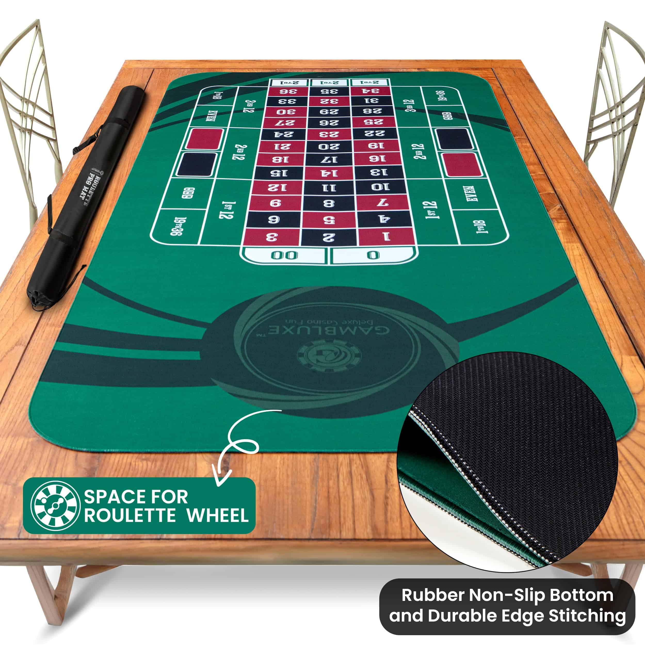 Tapete de Ruleta GAMBLUXE 70" x 35" - Tapete de Ruleta - Imagen 3
