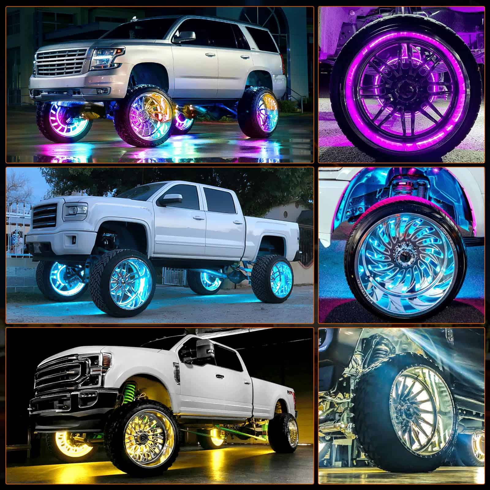 Nilight 4PCS 17.5pul LED Wheel Ring Lights RGB con APP y - Imagen 10