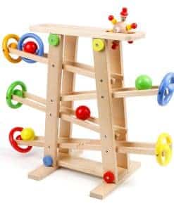 Qilay Pista de Carreras de Madera para Niños de 1 a 3 Años,