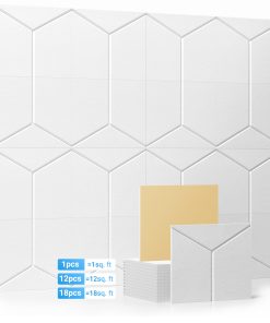 Paneles acústicos blancos Kuchoow, paneles autoadhesivos