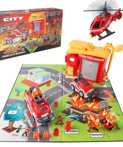 Juego de Vehículos de Bomberos Lacinoeo - Set de Juguete de