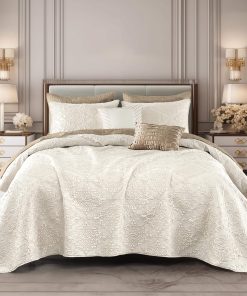 Maravilloso Juego de Edredón de Seda Satinada 5 Pzs Lujo de