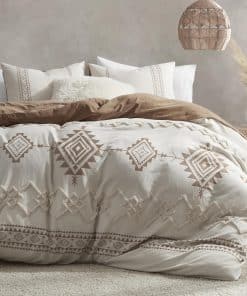 Juego de funda nórdica Boho Oli Anderson -Beige y terracota