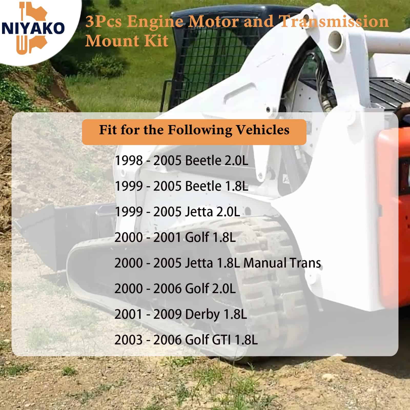 Kit de 3 Piezas de Soporte de Motor y Transmisión Niyako, - Imagen 3