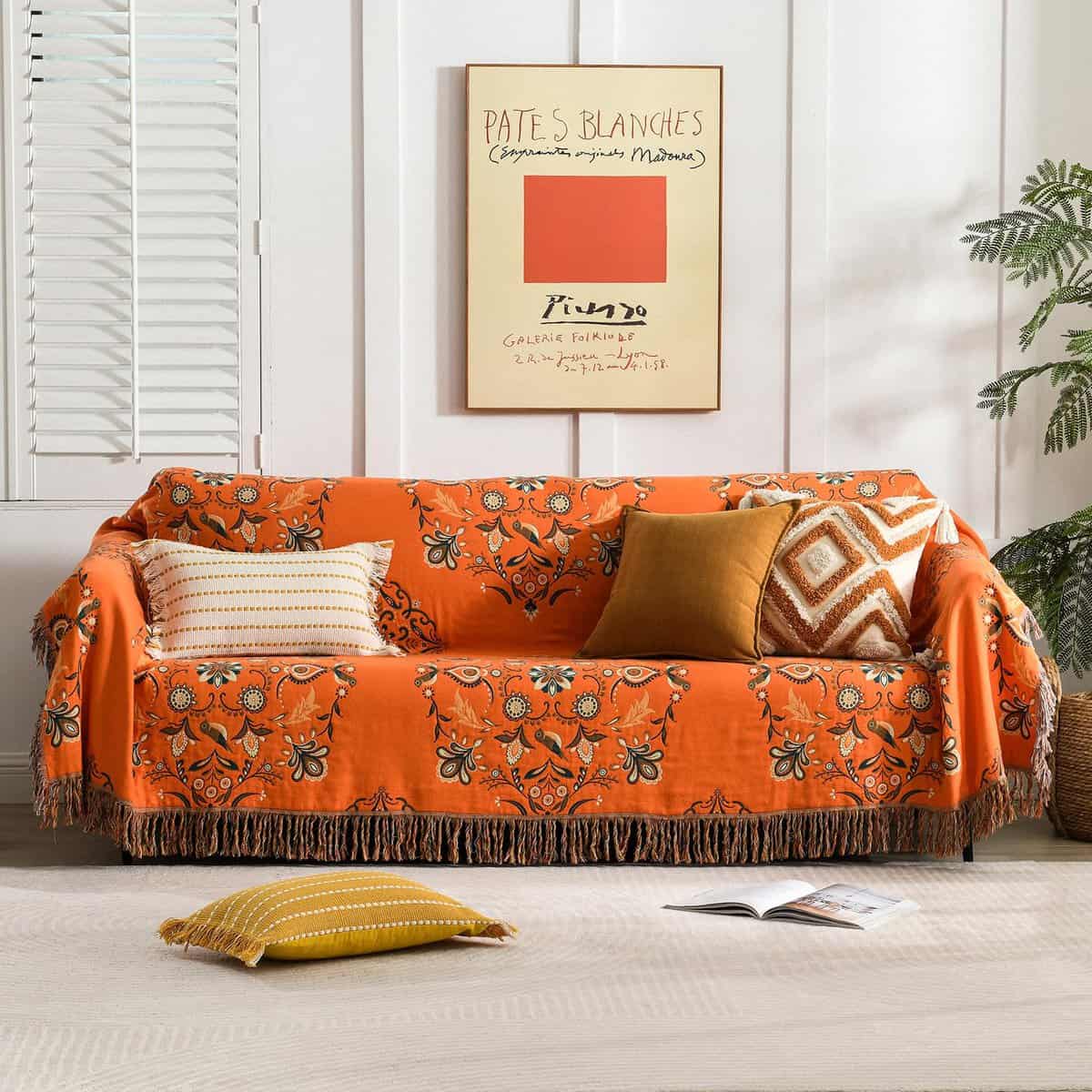 Manta Boho Y-PLWOMEN para Sofá - 100% Algodón Manta