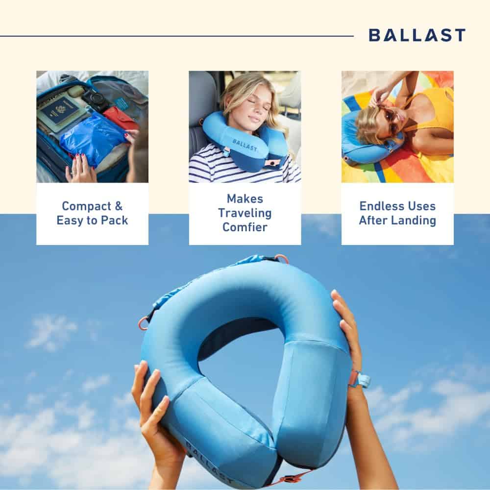 Almohada de Viaje Ballast PRO - Almohada de -Azul Océano - Imagen 3