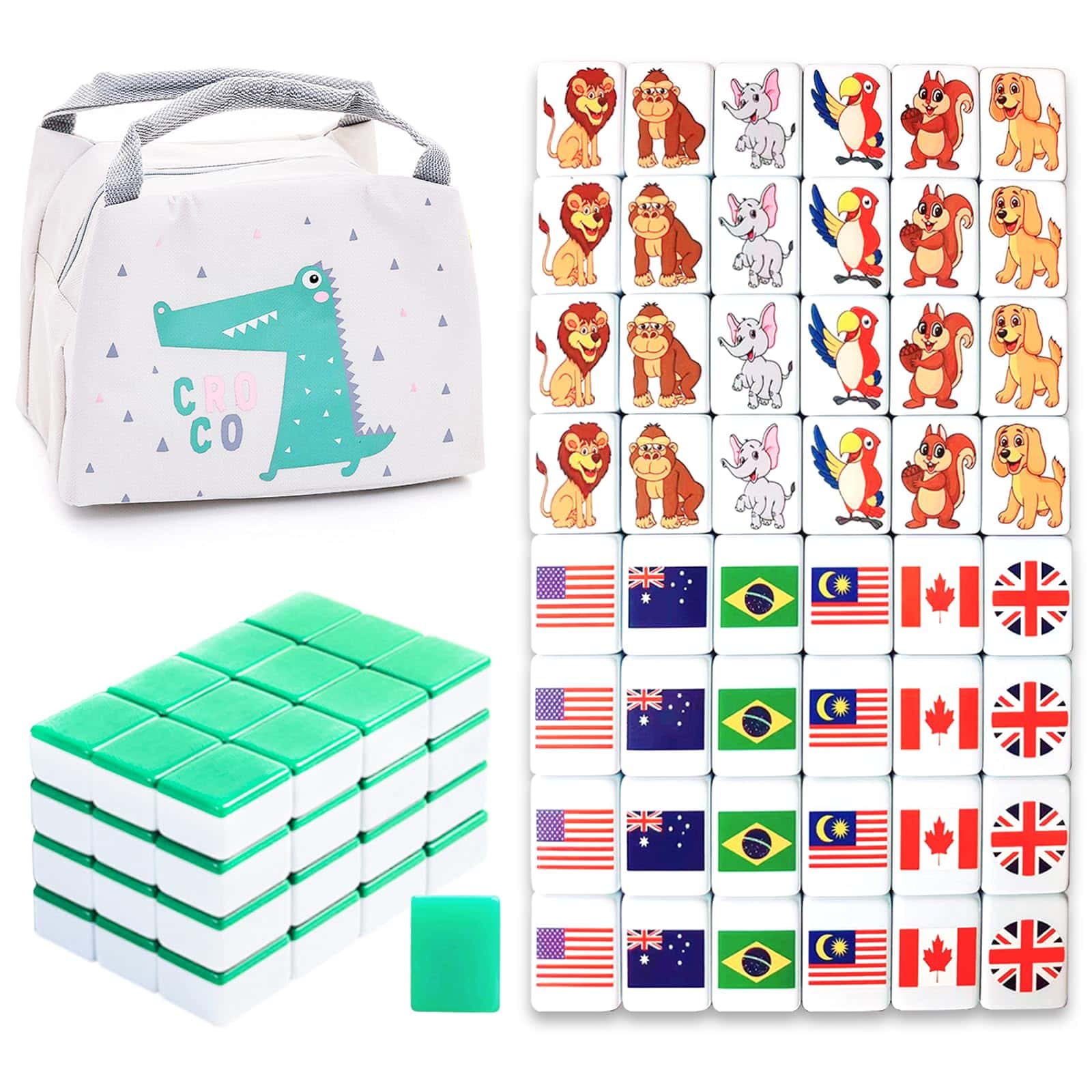 Juego de Bloques Mahjong WELLATENT Seaside Escape con 49