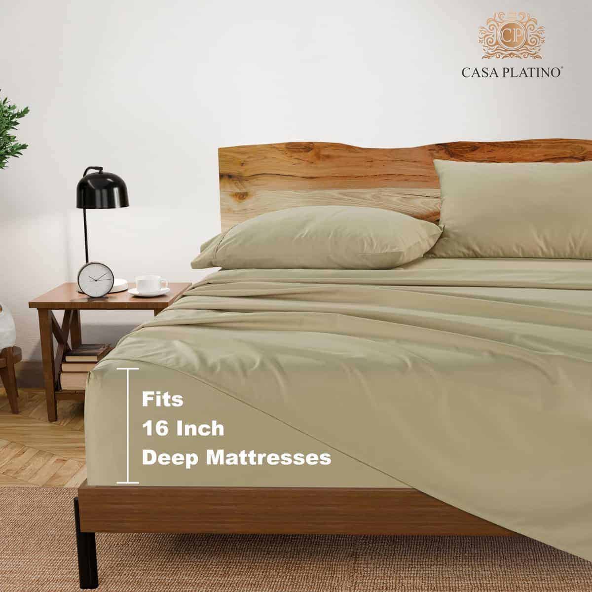 Juego de sábanas Queen Casa Platino de 1000 hilos, 4 - Imagen 4