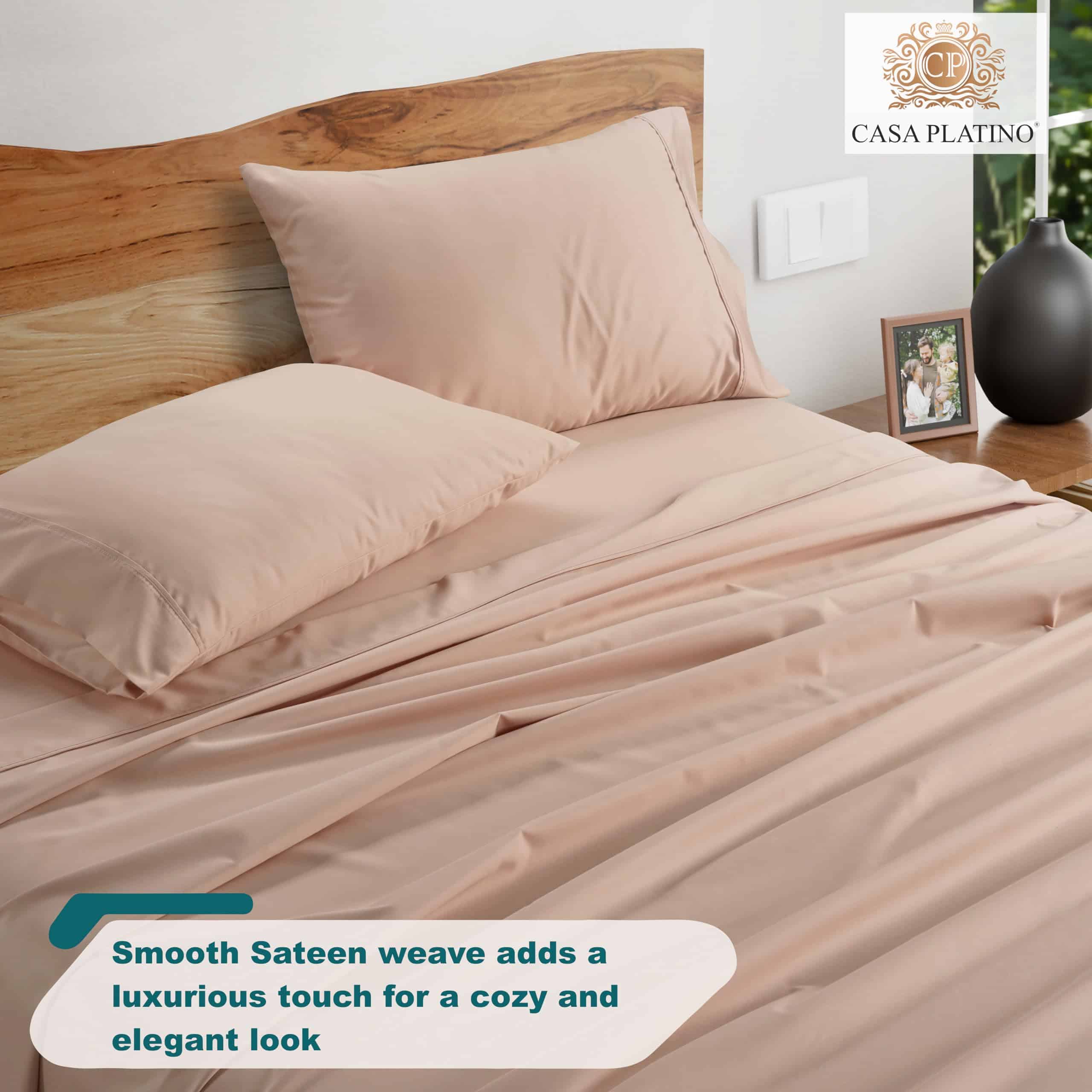 Juego de sábanas Queen Casa Platino con 1000 hilos, 4 - Imagen 5