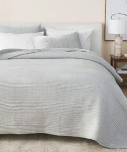Juego de Edredón Gemelo Gris con Fundas - Mezcla de Algodón