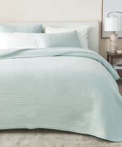 Juego de colcha azul para cama Full / Queen con fundas -