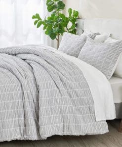 Juego de Edredón Vintage Comfort King -Gris