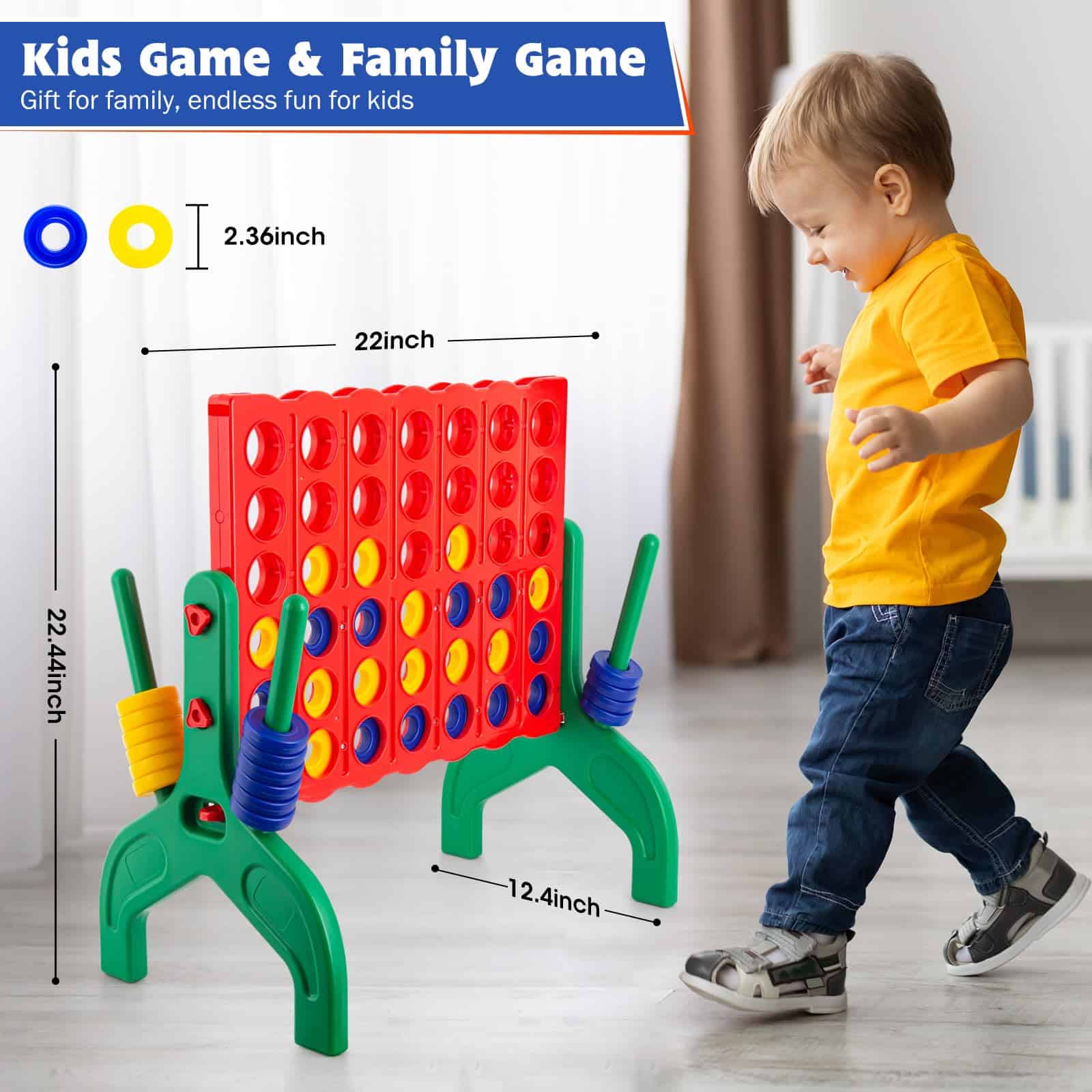 Juego Qrooper Connect, 1.9 Pies 4-en-Linea Juego de Fiesta - Imagen 7