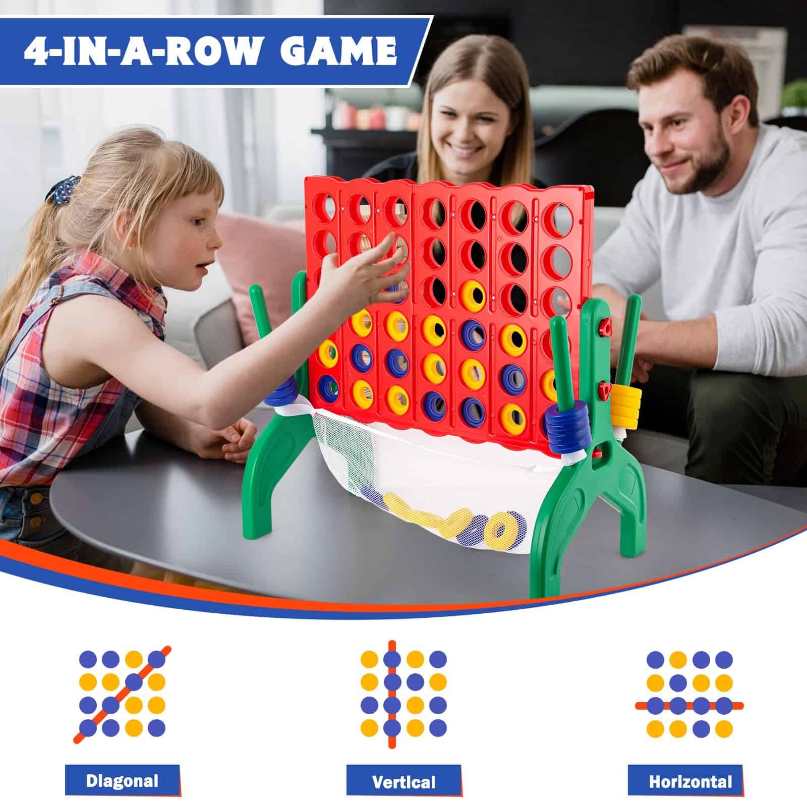 Juego Qrooper Connect, 1.9 Pies 4-en-Linea Juego de Fiesta - Imagen 3