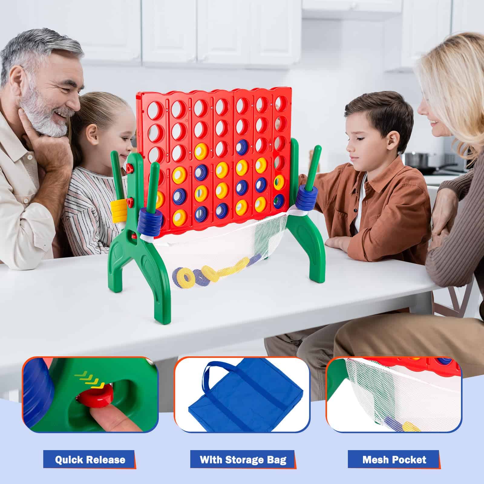 Juego Qrooper Connect, 1.9 Pies 4-en-Linea Juego de Fiesta - Imagen 4