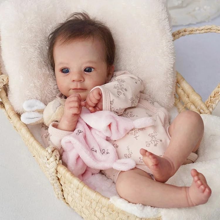 MYREBABY Muñeca Reborn Niña 17" Realista con Ojos Abiertos - Imagen 5