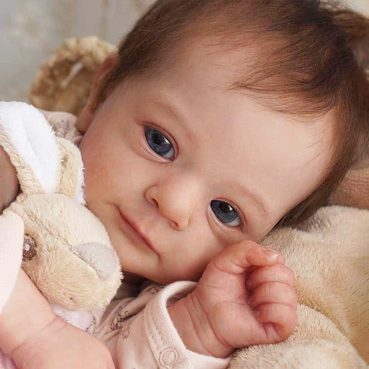 MYREBABY Muñeca Reborn Niña 17" Realista con Ojos Abiertos - Imagen 3