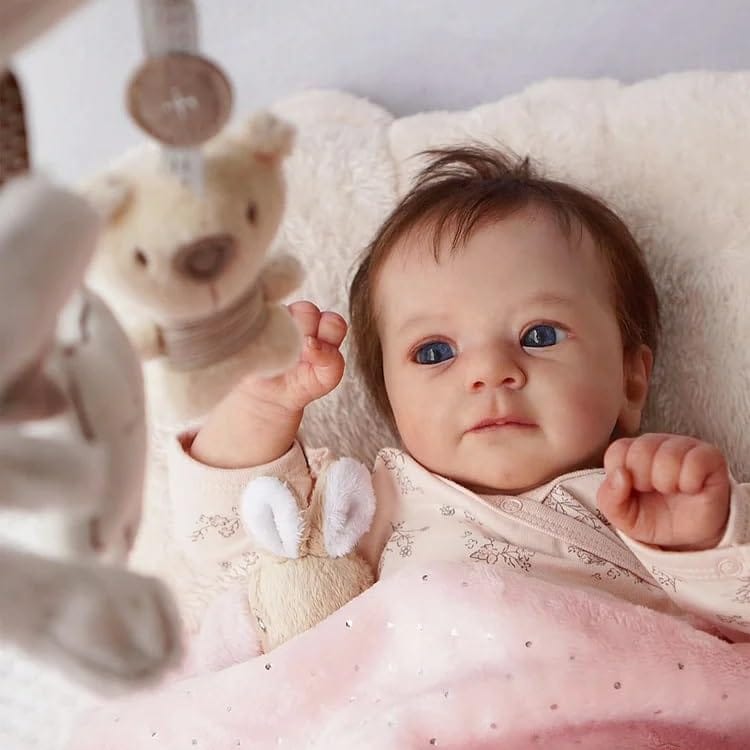 MYREBABY Muñeca Reborn Niña 17" Realista con Ojos Abiertos - Imagen 4
