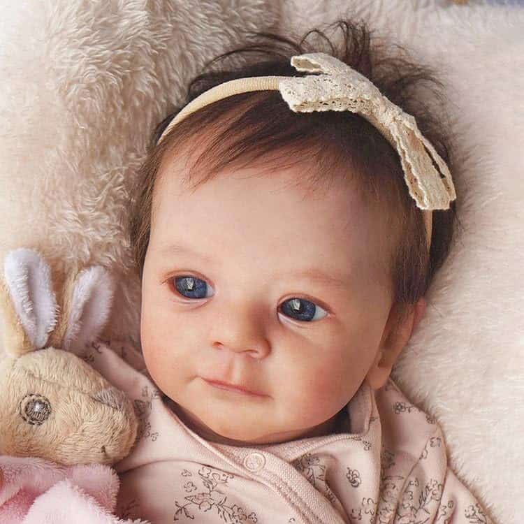 MYREBABY Muñeca Reborn Niña 17" Realista con Ojos Abiertos