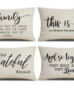 Juego de 4 Fundas de Almohada de Granja 12x20 Agradecida