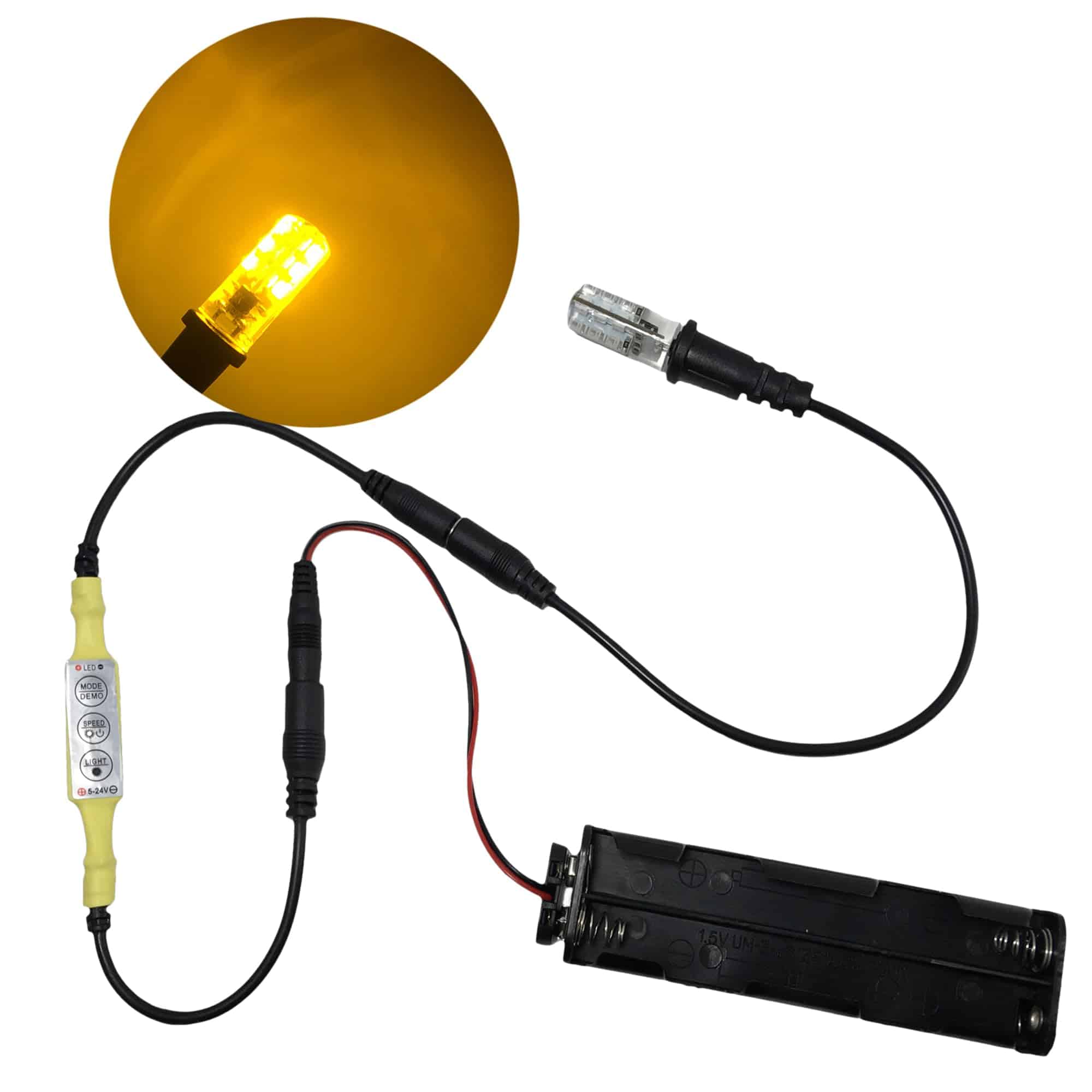 Kit de luz de llama parpadeante ámbar a pilas para velas de