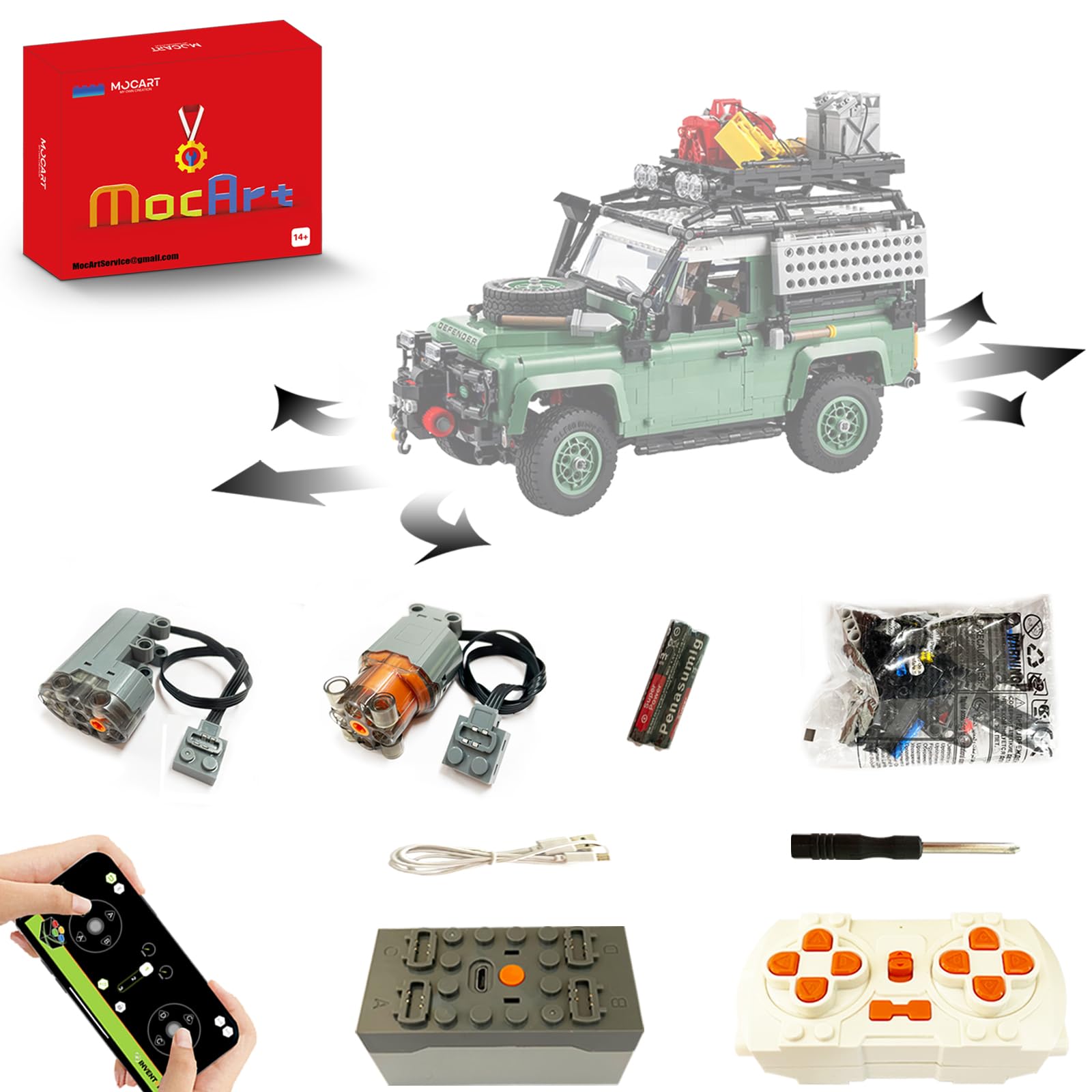 Kit de Motorización y Control Remoto MocArt Pro para Lego